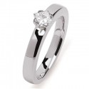 Solitaire or blanc diamant princesse serti griffes