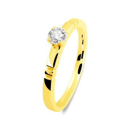 Solitaire or gris double encoche  diamant serti 4 griffes lyon