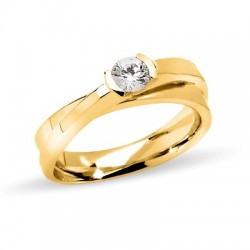 Solitaire or jaune croisé diamant or 750/1000 bijoux Ponce rhone alpes