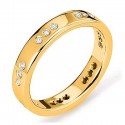 Alliance ruban or jaune diamants