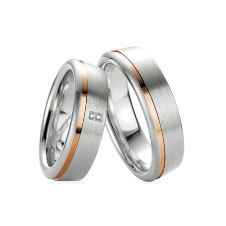 Alliance Diamant en argent createur Breuning