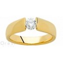 Solitaire mariage or jaune diamant