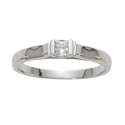 solitaire diamant princesse or blanc