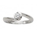 Solitaire diamant & or blanc