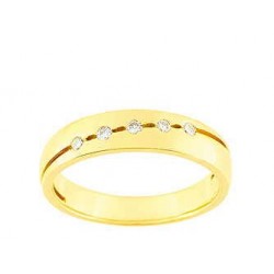 alliance diamant or jaune diagonale