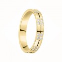 Alliance 16 diamants parsemés or jaune 18K