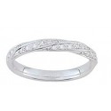 Alliance or blanc et diamants fantaisie torsadé rhone