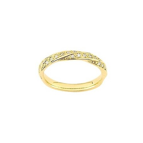 Alliance bicolore torsade et diamants