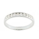 Alliance or blanc demi tour diamants serti rail