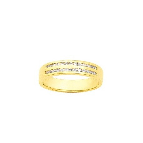 Alliance de mariage double rang or et diamants 