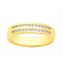 Alliance or jaune & double rang diamants