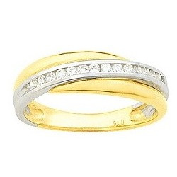 Alliance  diamant entrelacée or 750/1000 
