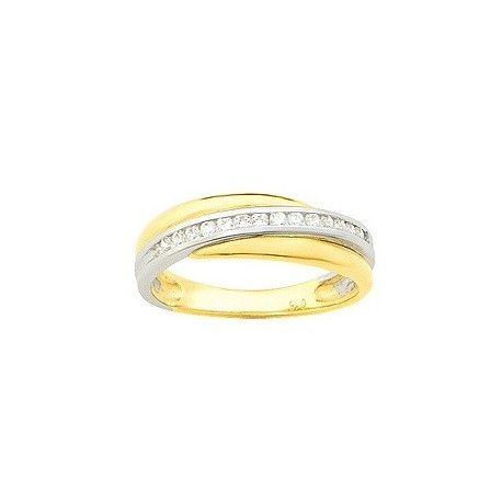 Alliance  diamant entrelacée or 750/1000 