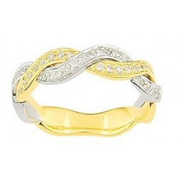 Alliance torsadée diamants et or createur girard