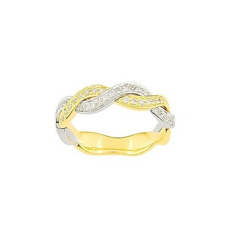 Alliance torsadée diamants et or createur girard