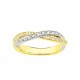 Bague de mariage entrelacé diamant or jaune or blanc INSOLITE