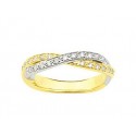 Bague entrelacé diamants or jaune & blanc